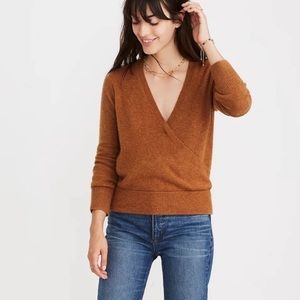 Madewell Surplice Wrap Front Pullover Sweater size M